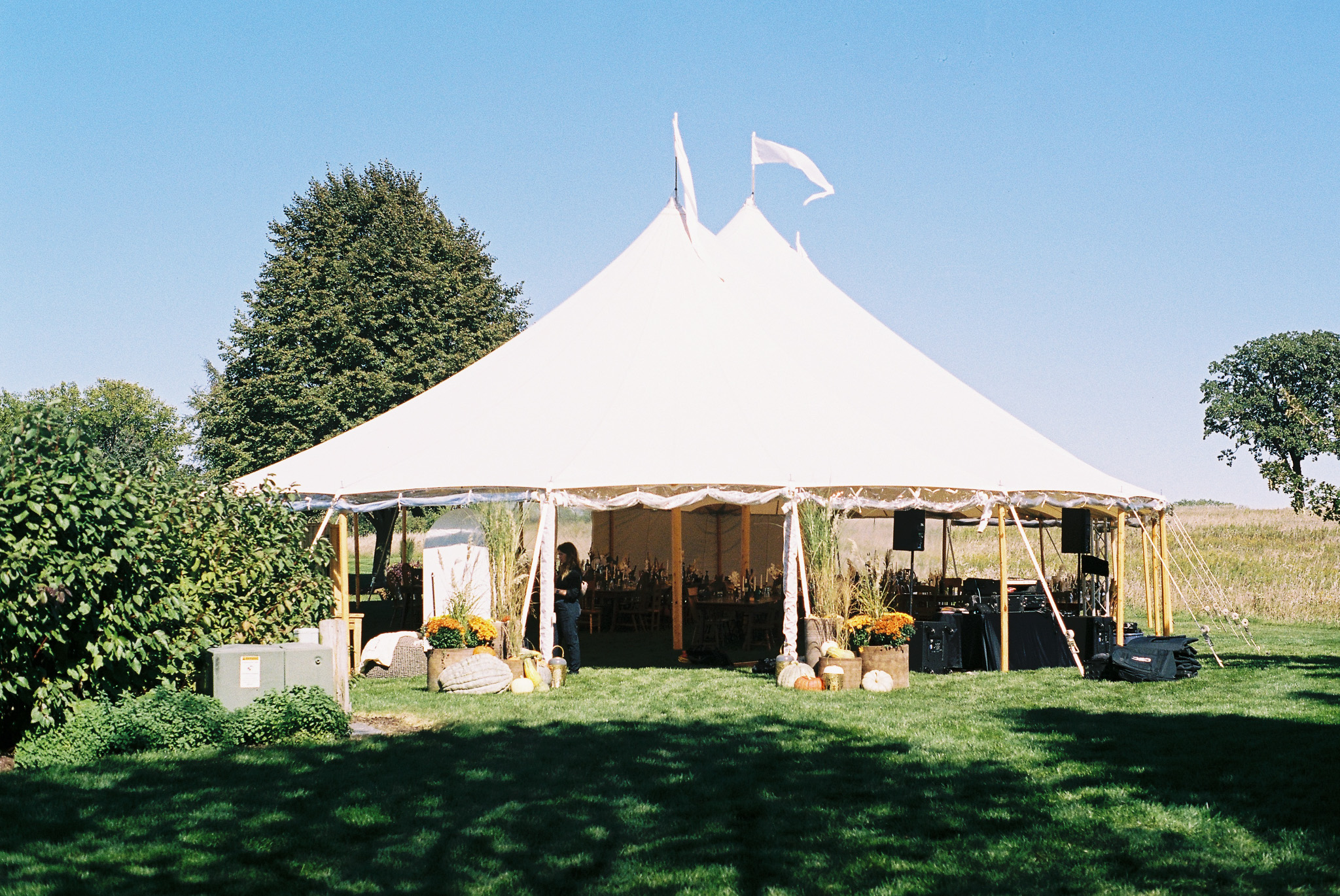 beautiful backyard tent wedding in the rolling hills of Wisconsin