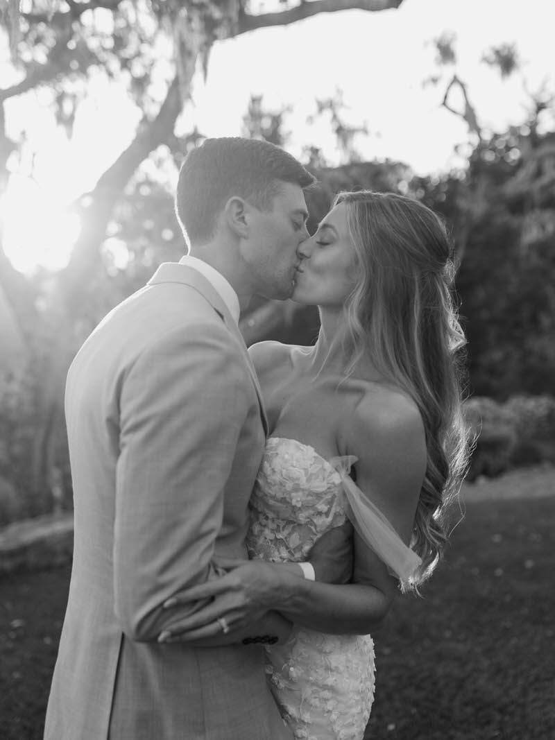 Bride and groom from an intimate wedding in Monterey, California